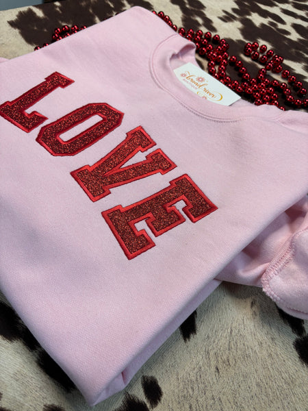 Love Glitter Embroidered Sweatshirt