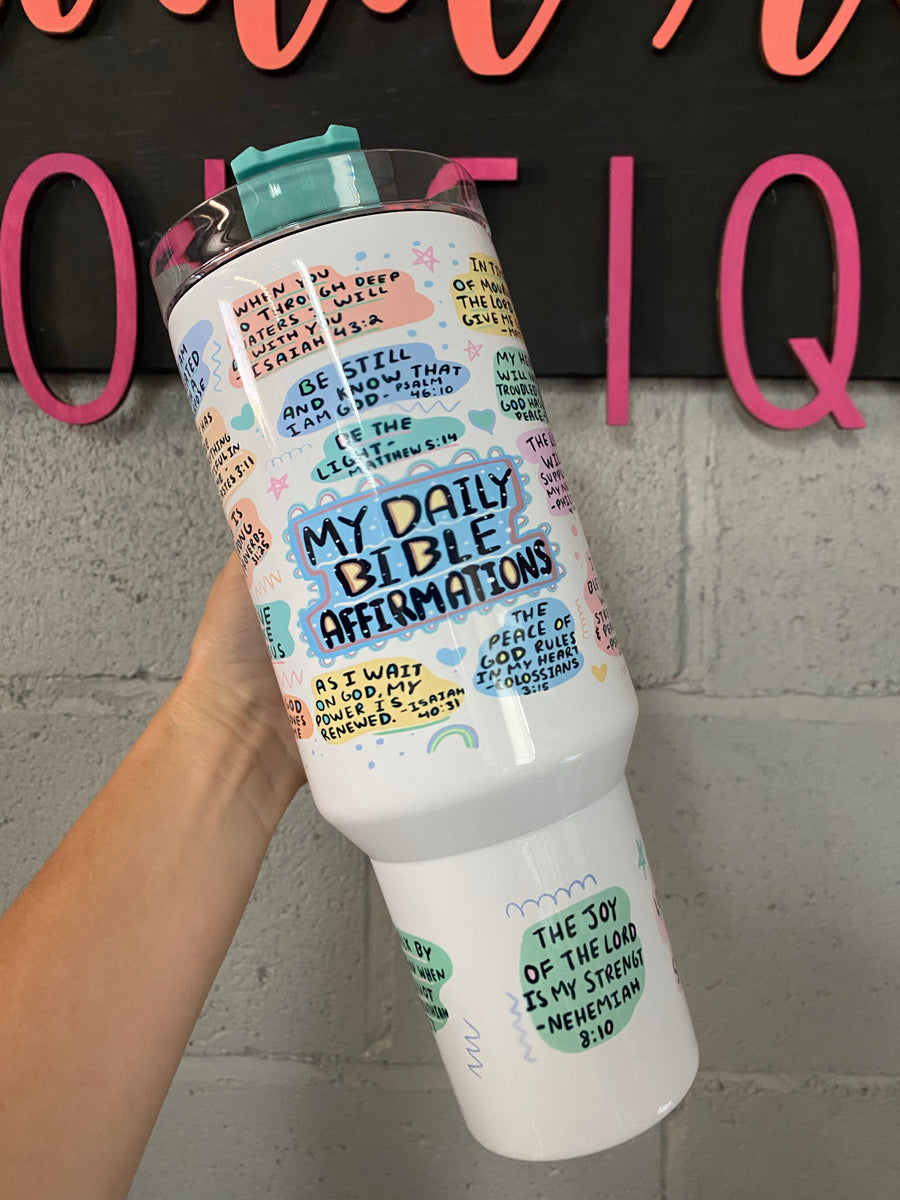 40oz I Am Bible Verses Handled Tumbler (Summer Launch)