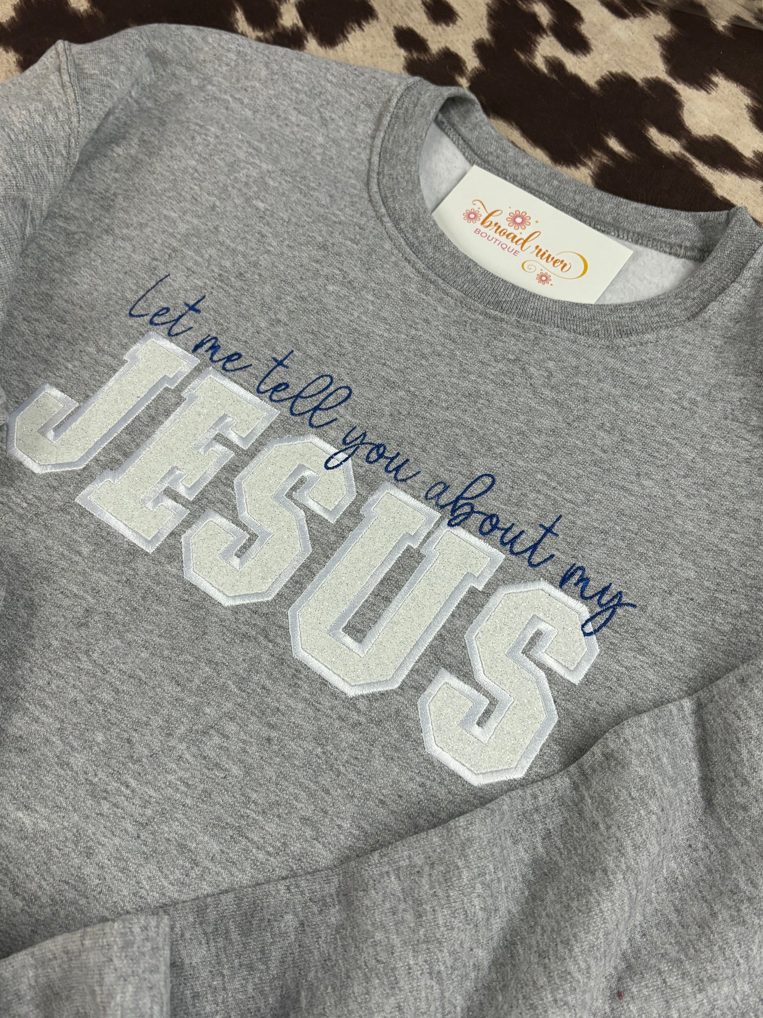 Jesus Glitter Embroidered Sweatshirt