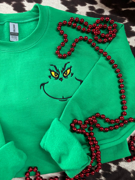 Christmas Face Embroidered Sweatshirt