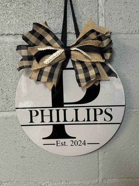 Monogrammed Door Hanger