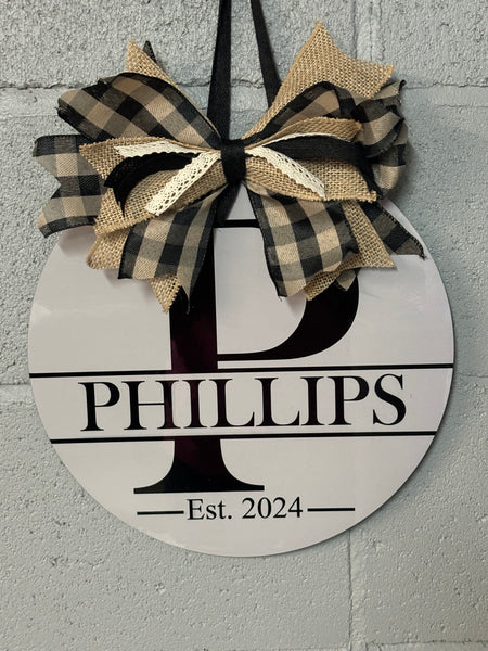 Monogrammed Door Hanger