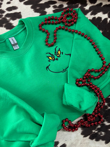 Christmas Face Embroidered Sweatshirt