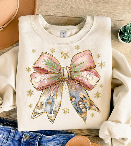 Nativity Bow Sweatshirt