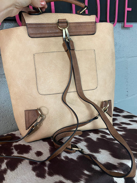 Camel BackPack Handbag Monogrammed