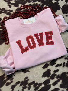 Love Glitter Embroidered Sweatshirt