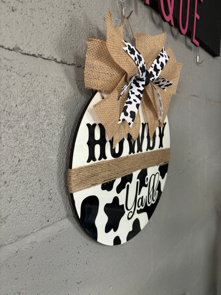 Howdy Cow Door Hanger