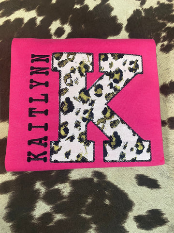 Cheetah Girls Applique Name embroidered shirt youth pink custom personalized tshirt toddler diva