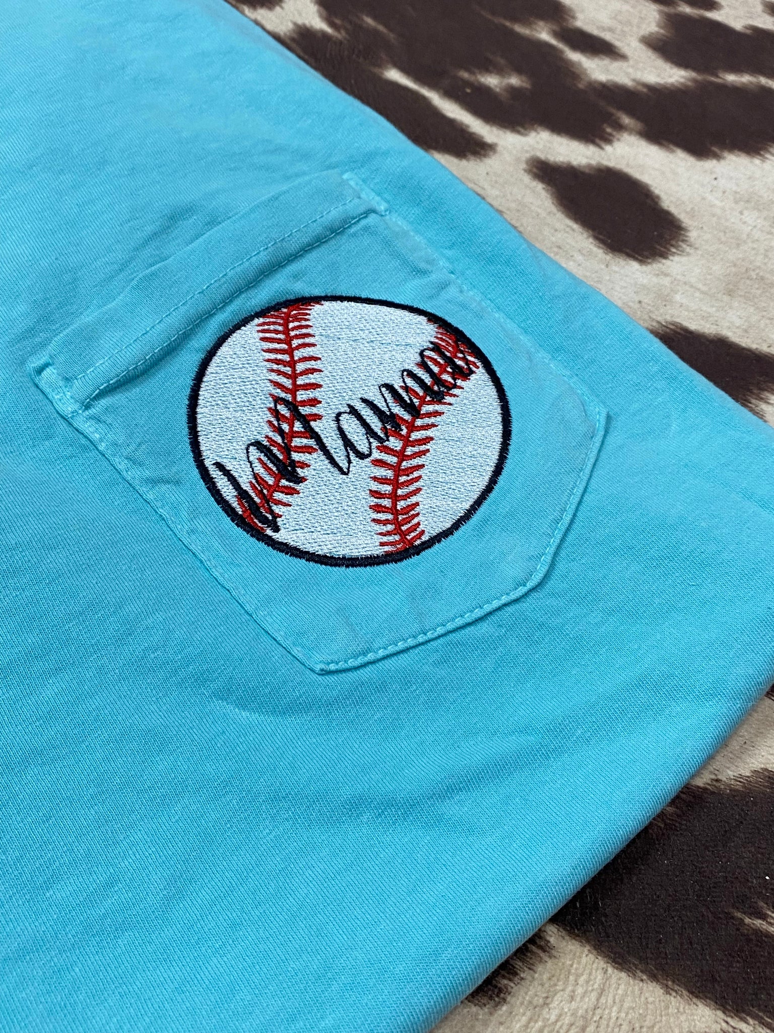 Customizable Baseball Pocket Comfort Colors Tee