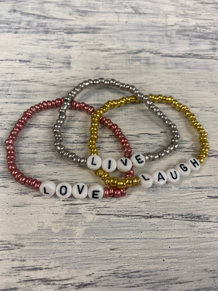 “Live Laugh Love” Bracelet Trio