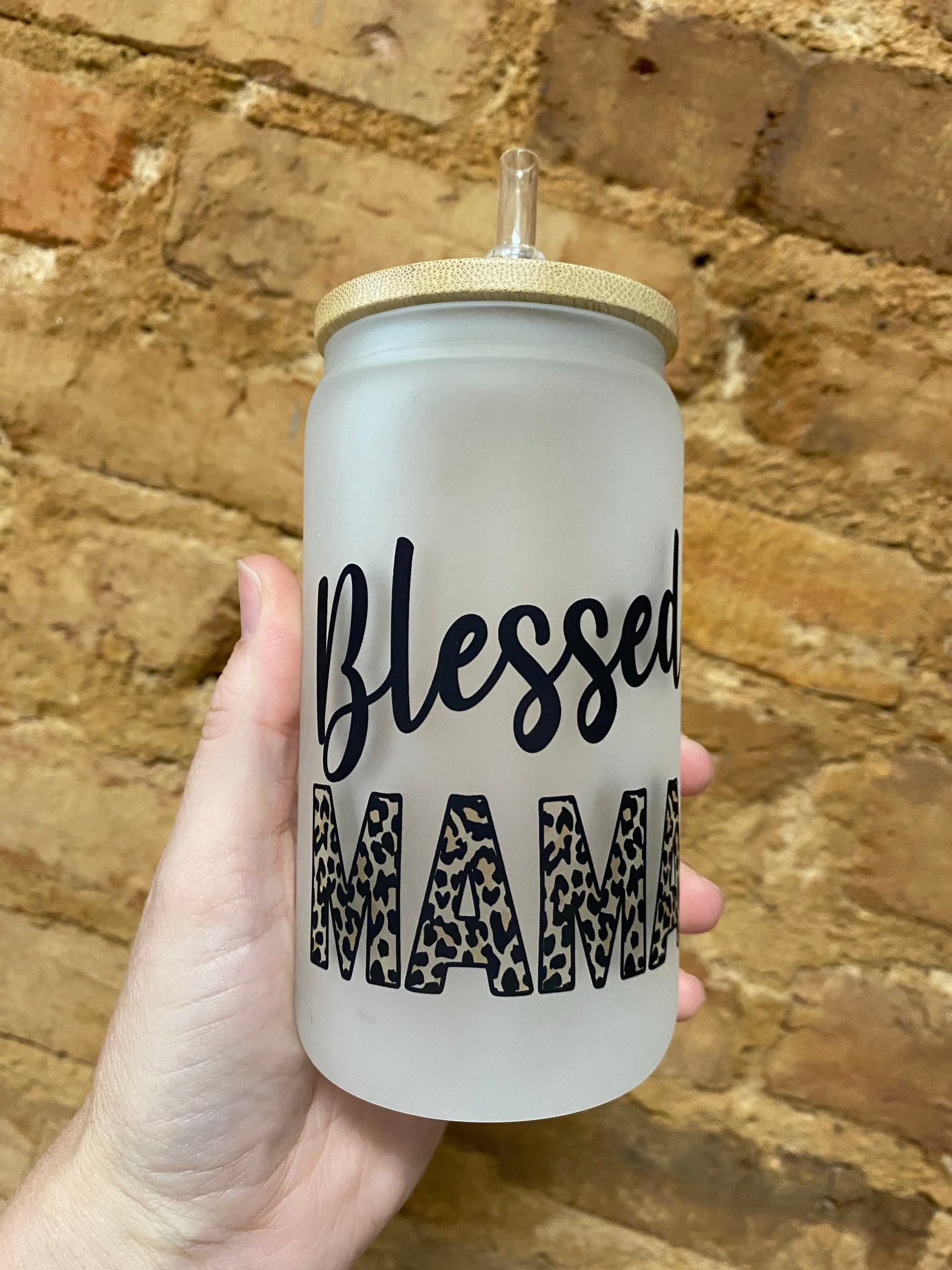 “Blessed Mama” Glass Tumbler
